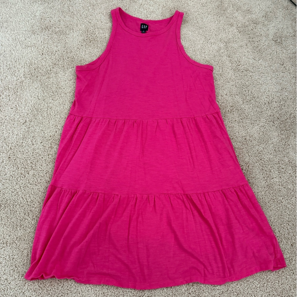 GAP | Pink High Neck Sleeveless Tiered Mini Dress